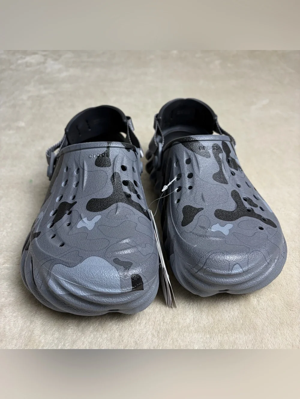 Crocs Echo Clog Camo Black Grey Mens 9 Womens 11 NWT 211981-082